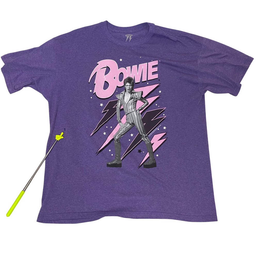 David Bowie Ziggy Stardust Graphic Band T-Shirt Purple XL 2022 Rock Music Tee